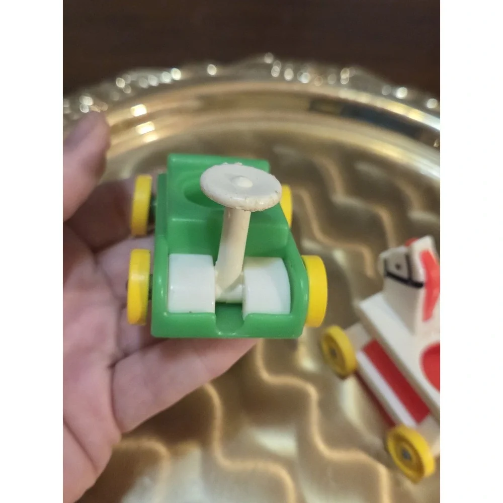 vintage Fisher-Price Little People Set Of Two, Horse And Car
